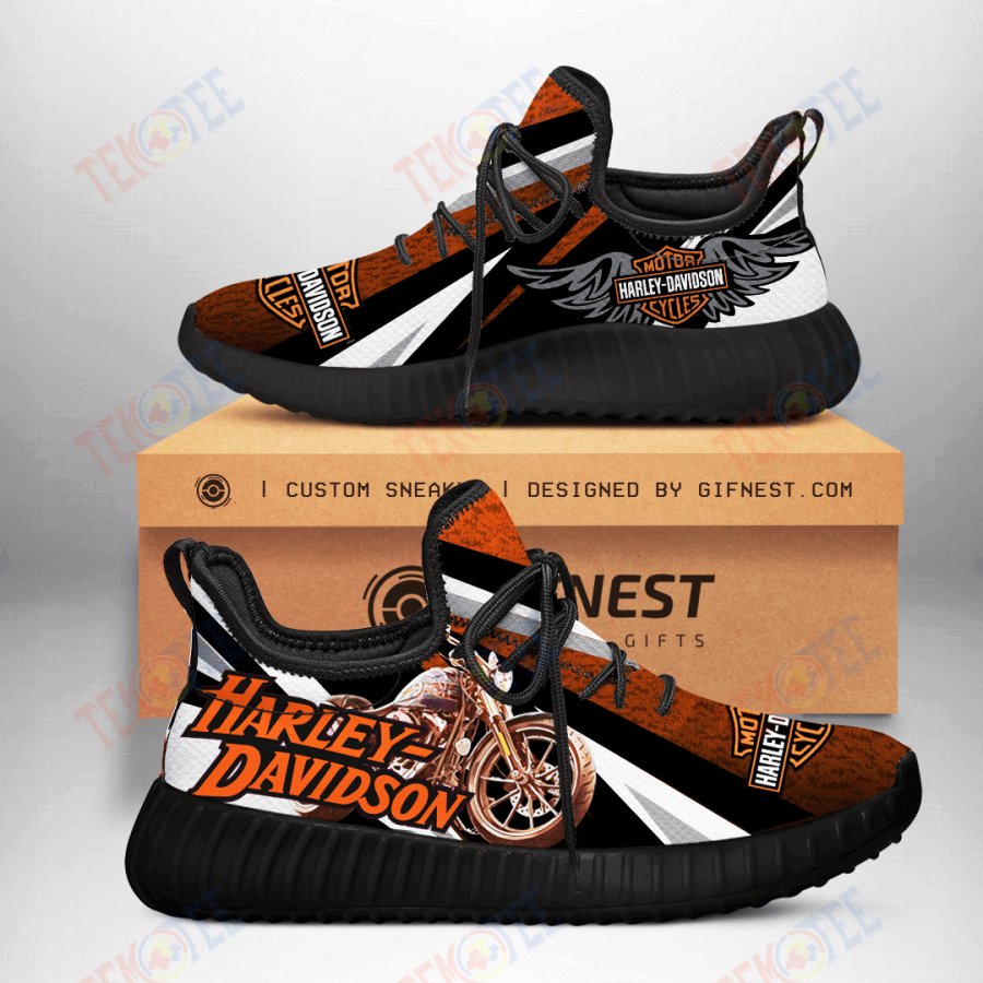 Mens Womens Harley Davidson Motorcycle Unisex Custom Sneaker Harley Davidson Custom Shoes TDT975