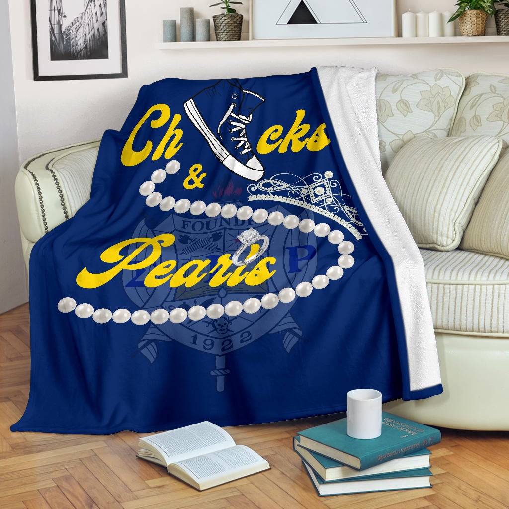 Wonderprint Blanket Sigma Gamma Rho Chucks And Pearls Blanket K.H Pearls Lt10