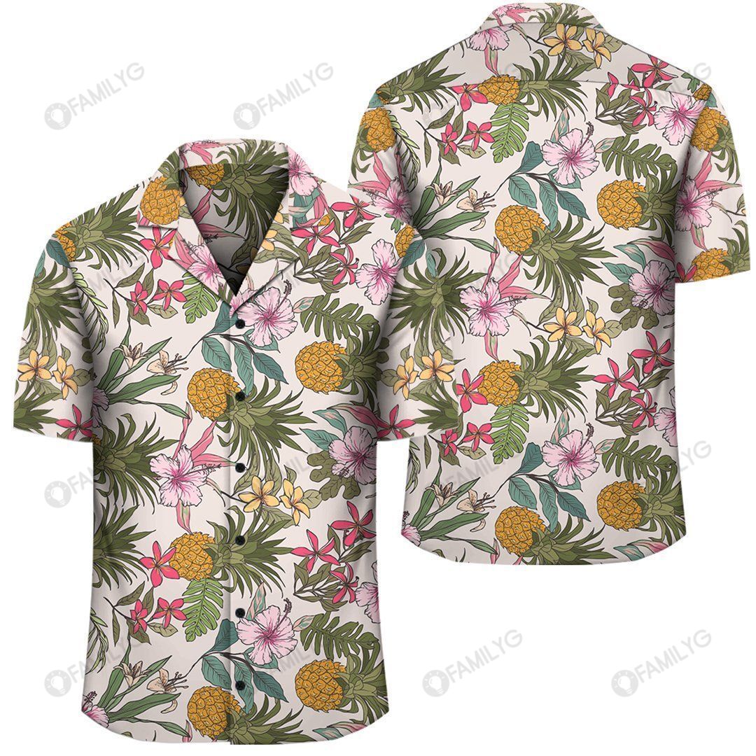 Tropical Pineaapple Hawaiian Shirt Summer Hawaiian For Men, Women, Couple