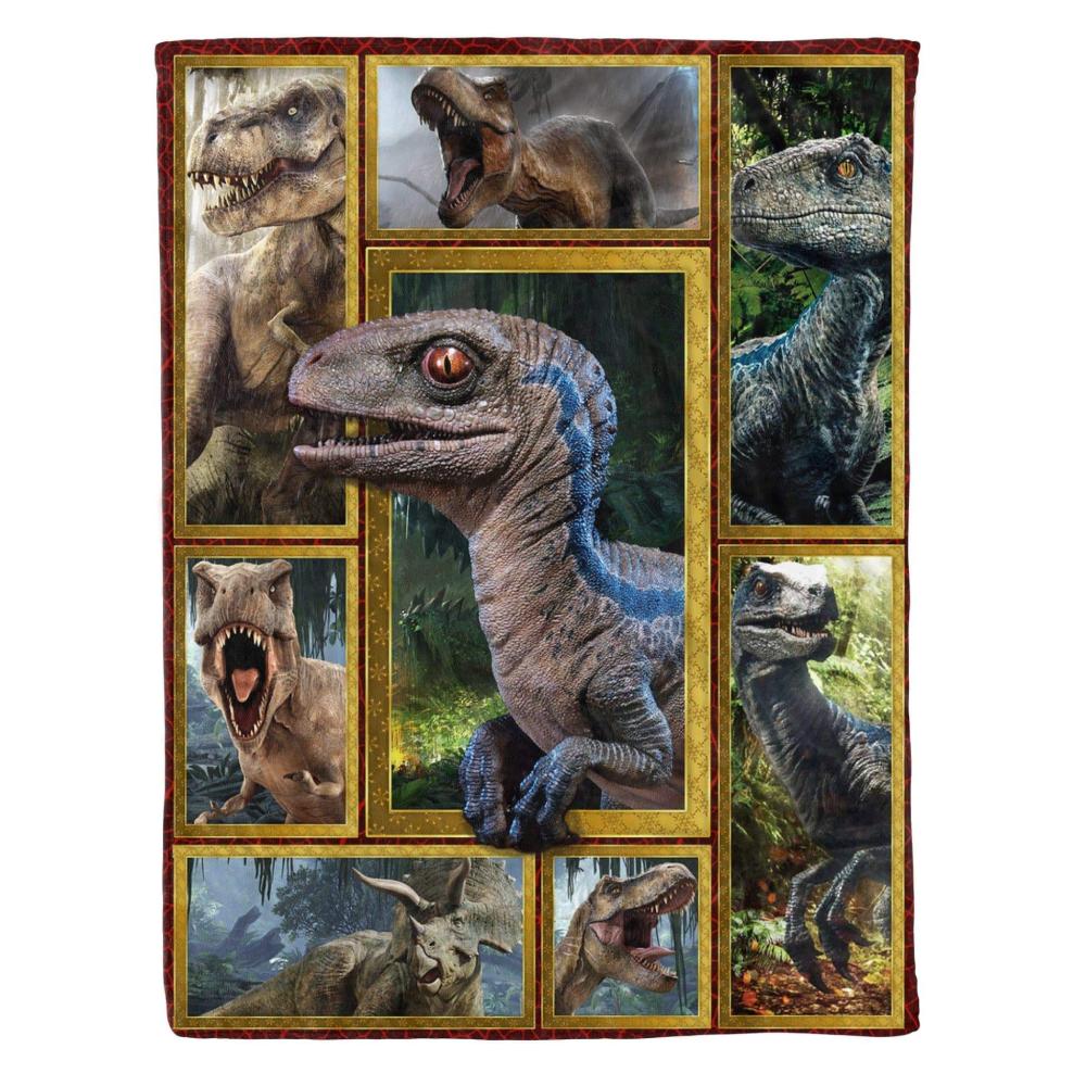 Animal Dinosaur Blue Special Gift Fleece Blanket Family Gift Home Decor Bedding Couch Sofa Soft And Comfy Cozy