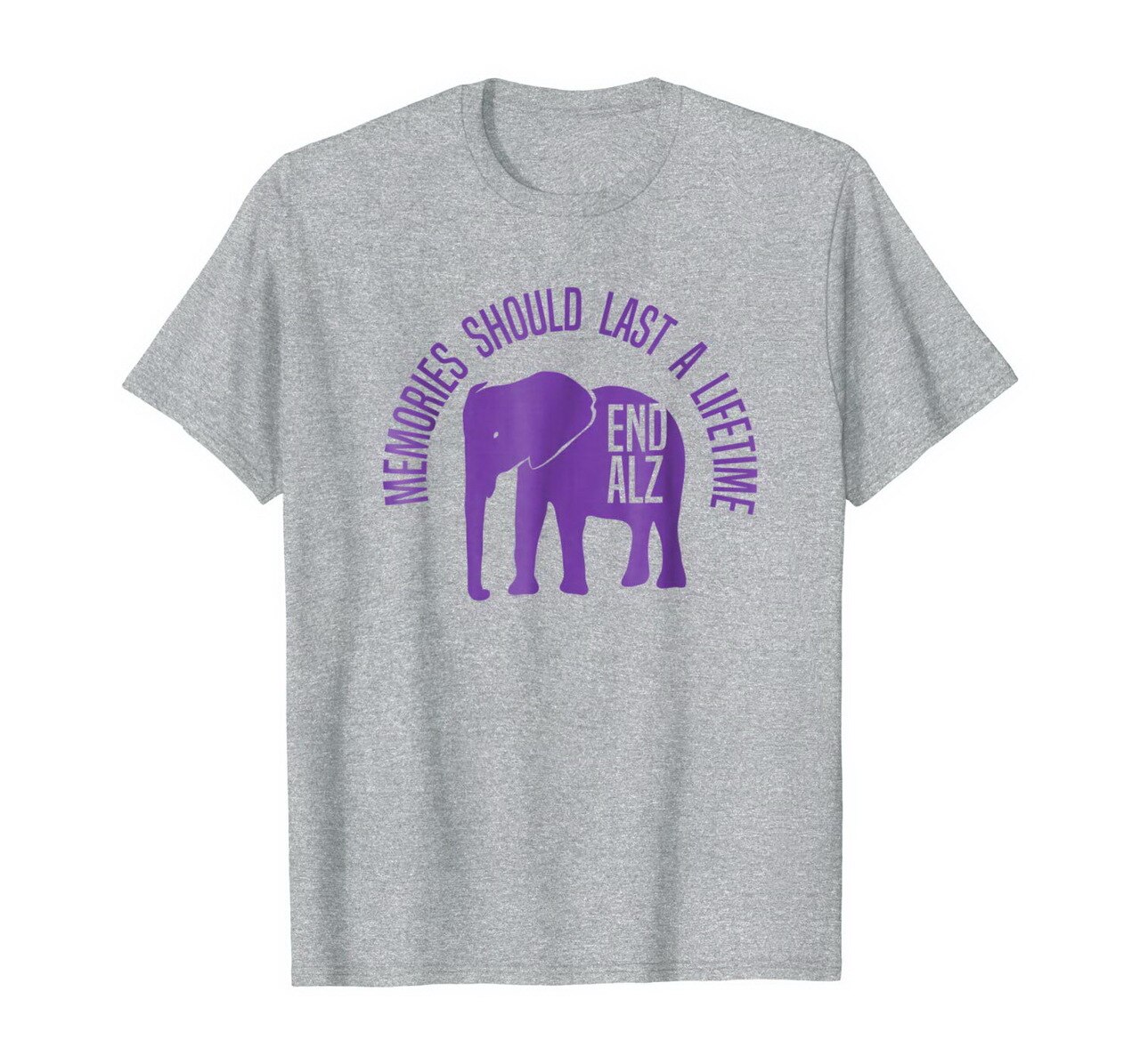 Memories Matter T-Shirt Purple Elephant And Text Alzheimer New