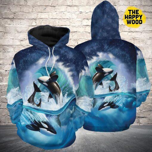 Orca Wave Killer Whale Hoodie Sweatshirt