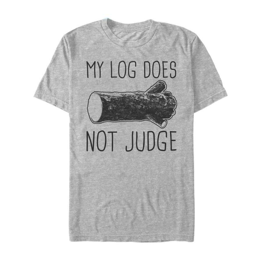 Twin Peaks Men’s Log Does Not Judge  T Shirt Athletic Heather