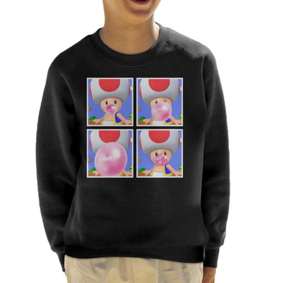 Toad Bubblegum Super Mario Bros Kid’s Sweatshirt