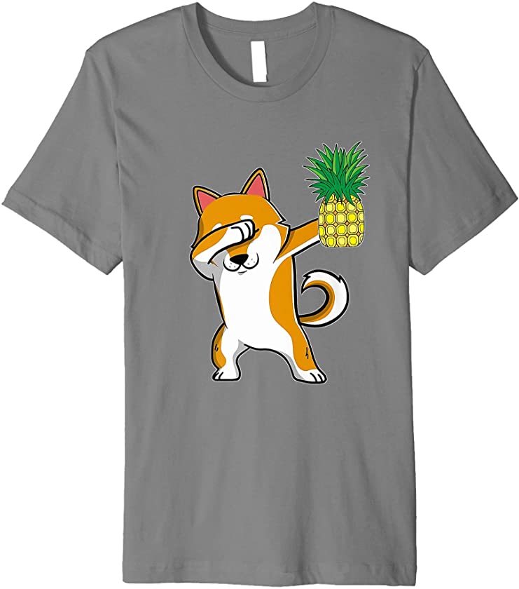 Dabbing Akita Inu Puppy Dog Pineapple Aloha Hawaiian Gift Premium T-Shirt