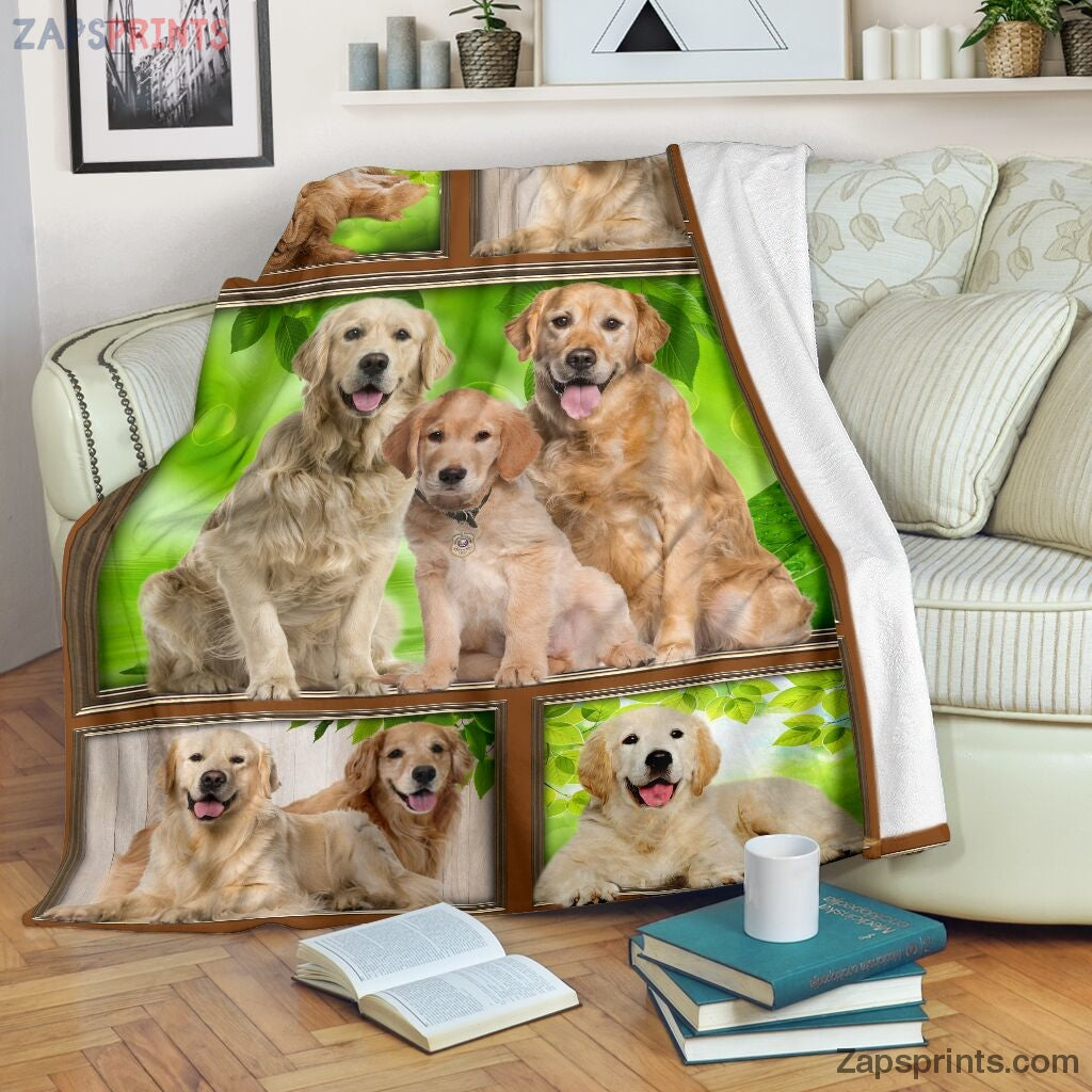 Golden Retriever Green Window Blanket – Cool Gift Ideas