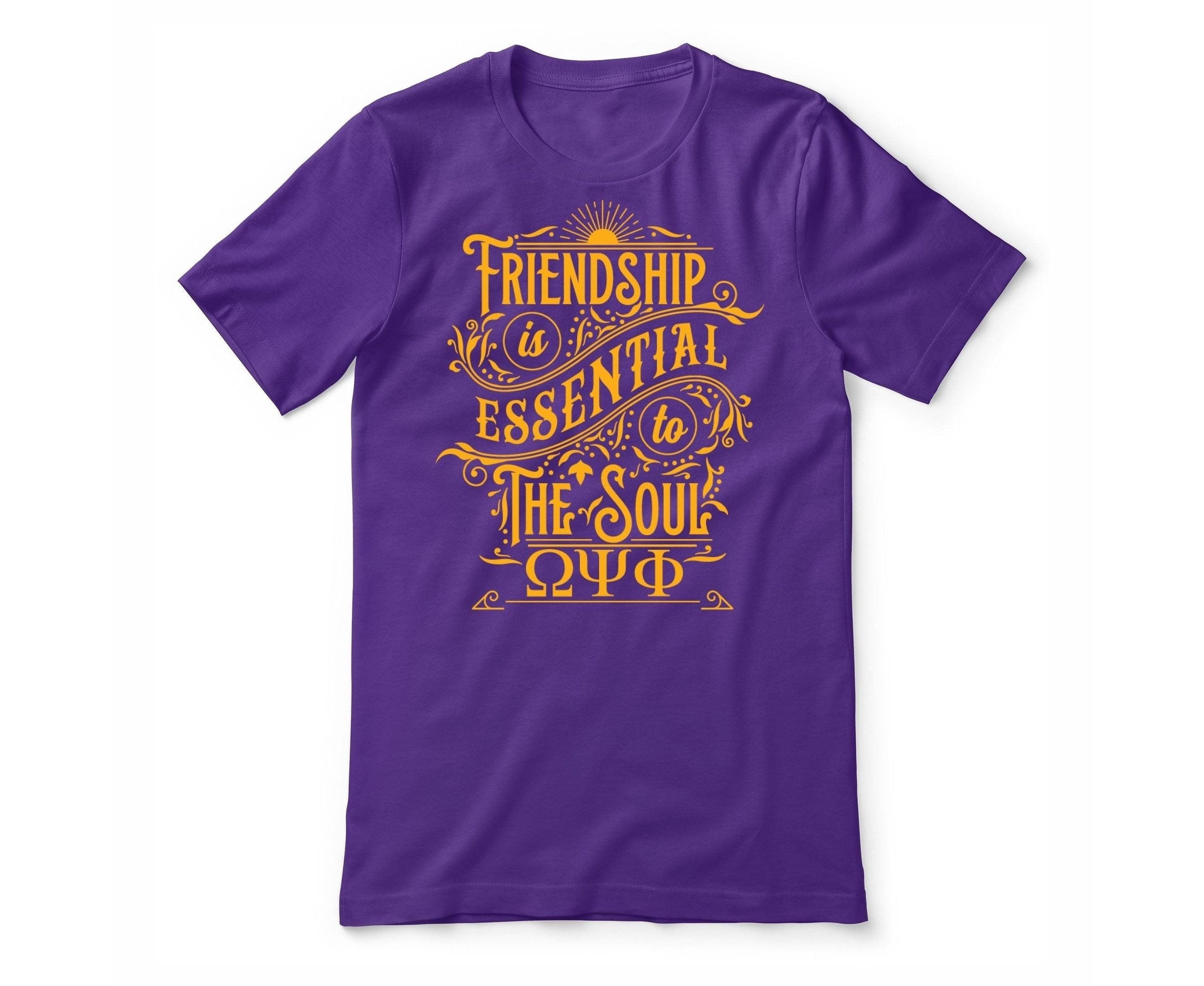 Fraternity Tshirt – Omega Psi Phi Friendship Is Essential To The Soul (Fietts) Crew Neck Tshirt