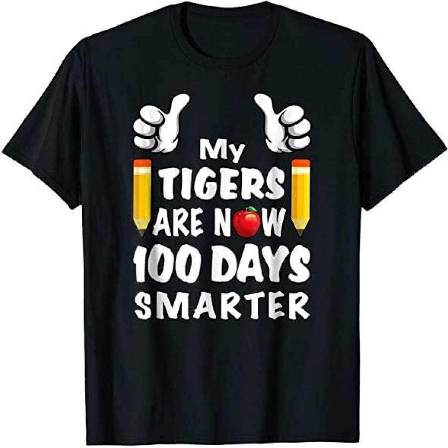 100 Days Of School Shirt 100 Days Of School Tigers Shirt Teacher Classroom Supplies Custom T Shirts Add Name Black Kids Toddler Adult Size S To 5Xl