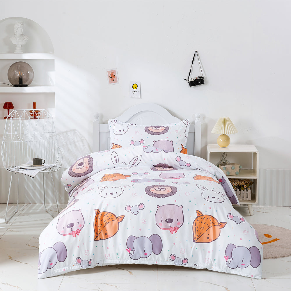 3D Cartoon Animal Fox Elephant Kids Quilt Cover Set Bedding Set Duvet Cover Pillowcases 467