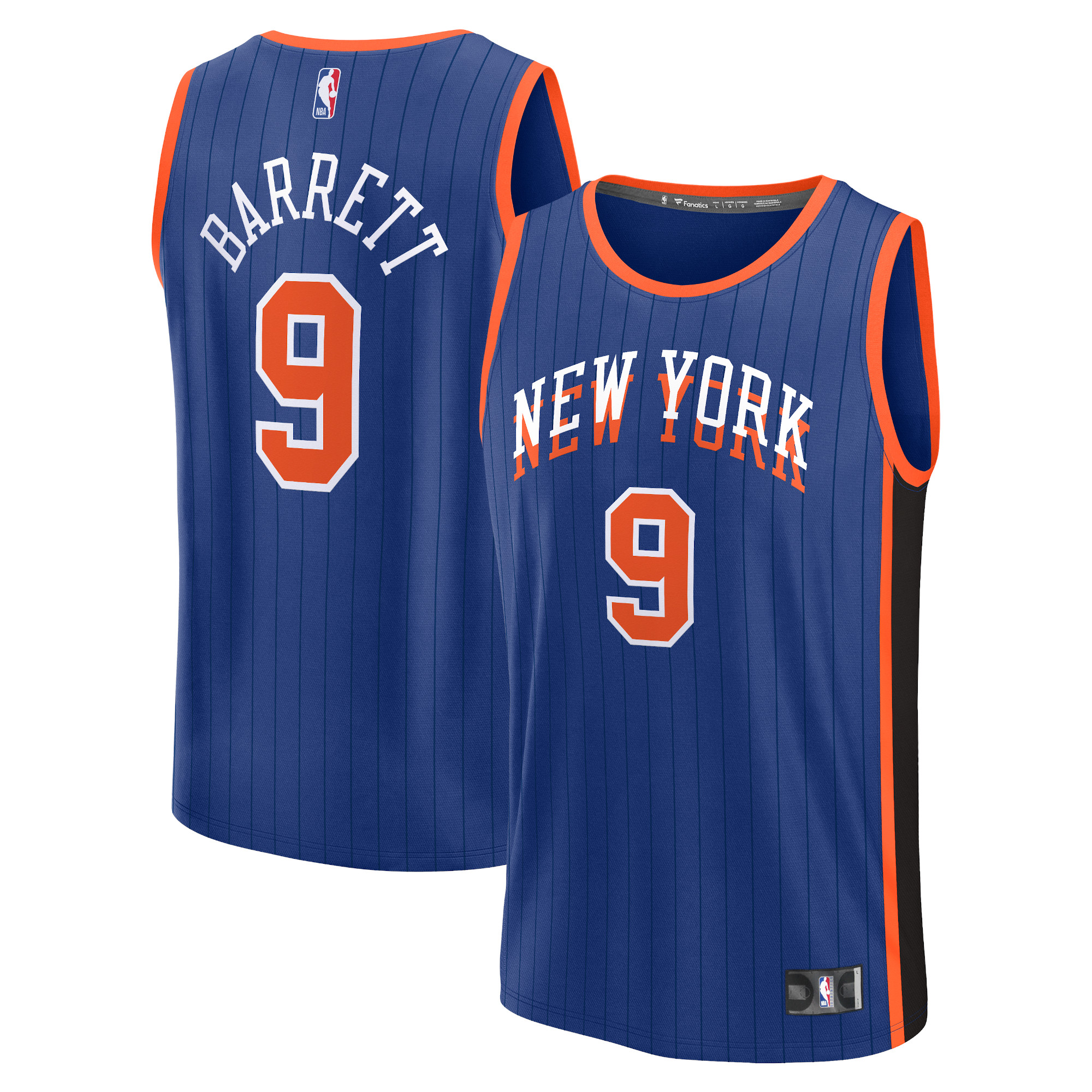 RJ Barrett New York Knicks Unisex 2023/24 Fast Break Jersey – Blue – City Edition