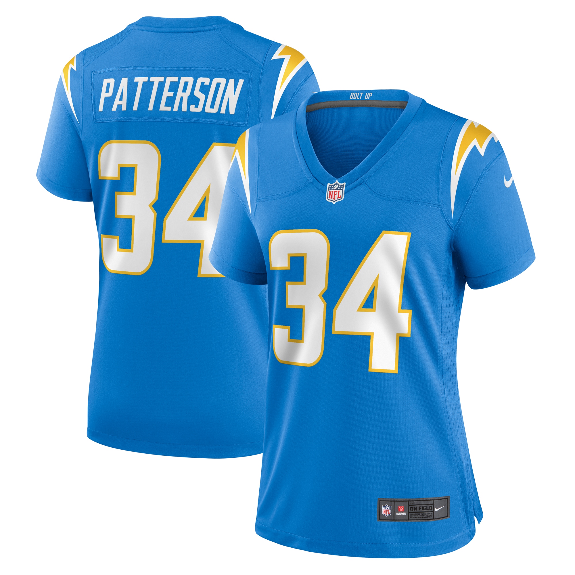 Women’s Los Angeles Chargers Jaret Patterson  Powder Blue Team Game Jersey