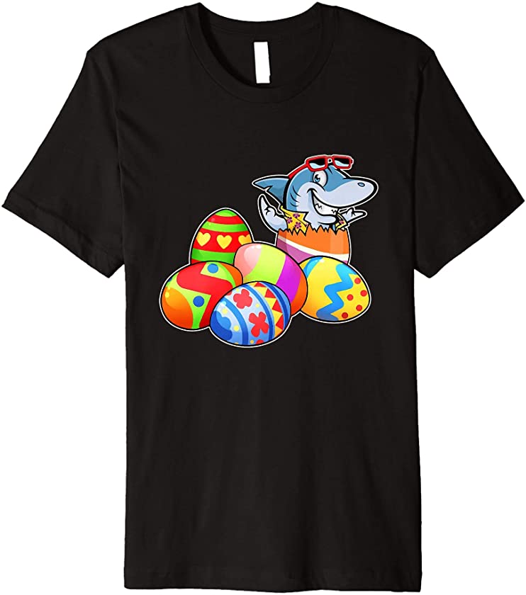 Shark Easter Bunny Egg Hunt Funny Premium T-Shirt