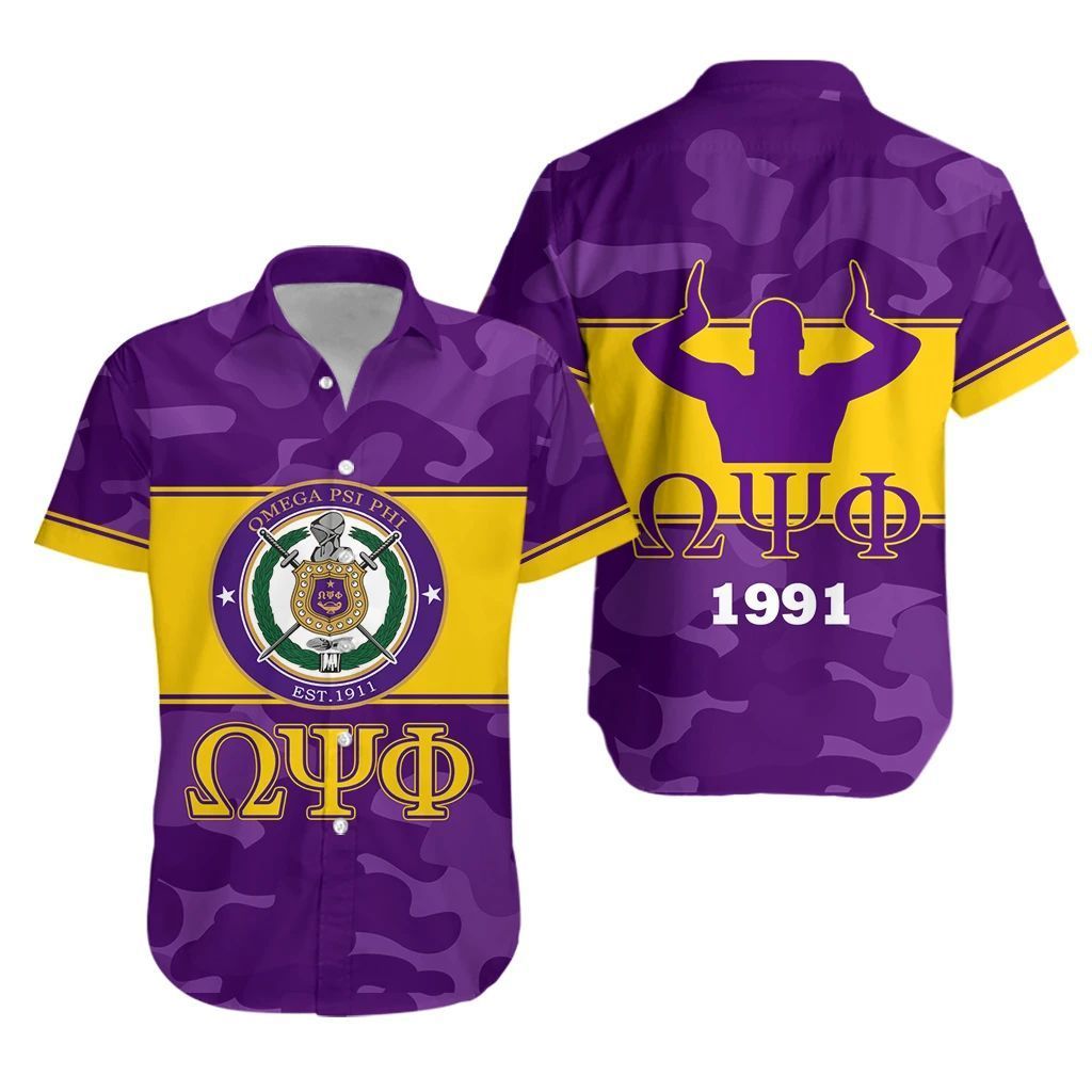 Africa Zone Shirt – Omega Psi Phi Short Sleeve Shirt – Camo Version J5