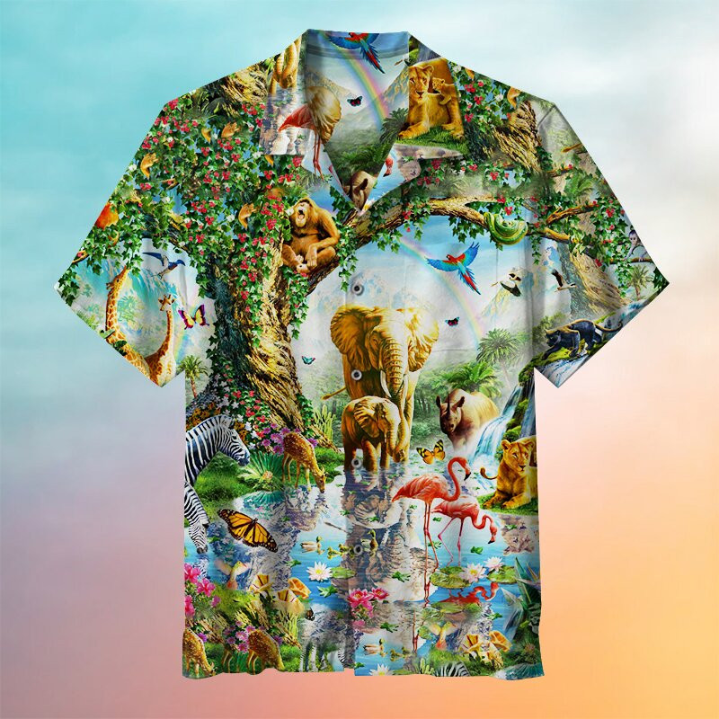 Vintage Zoo Painting Art Hawaii Shirt Unisex Adult Ha54181