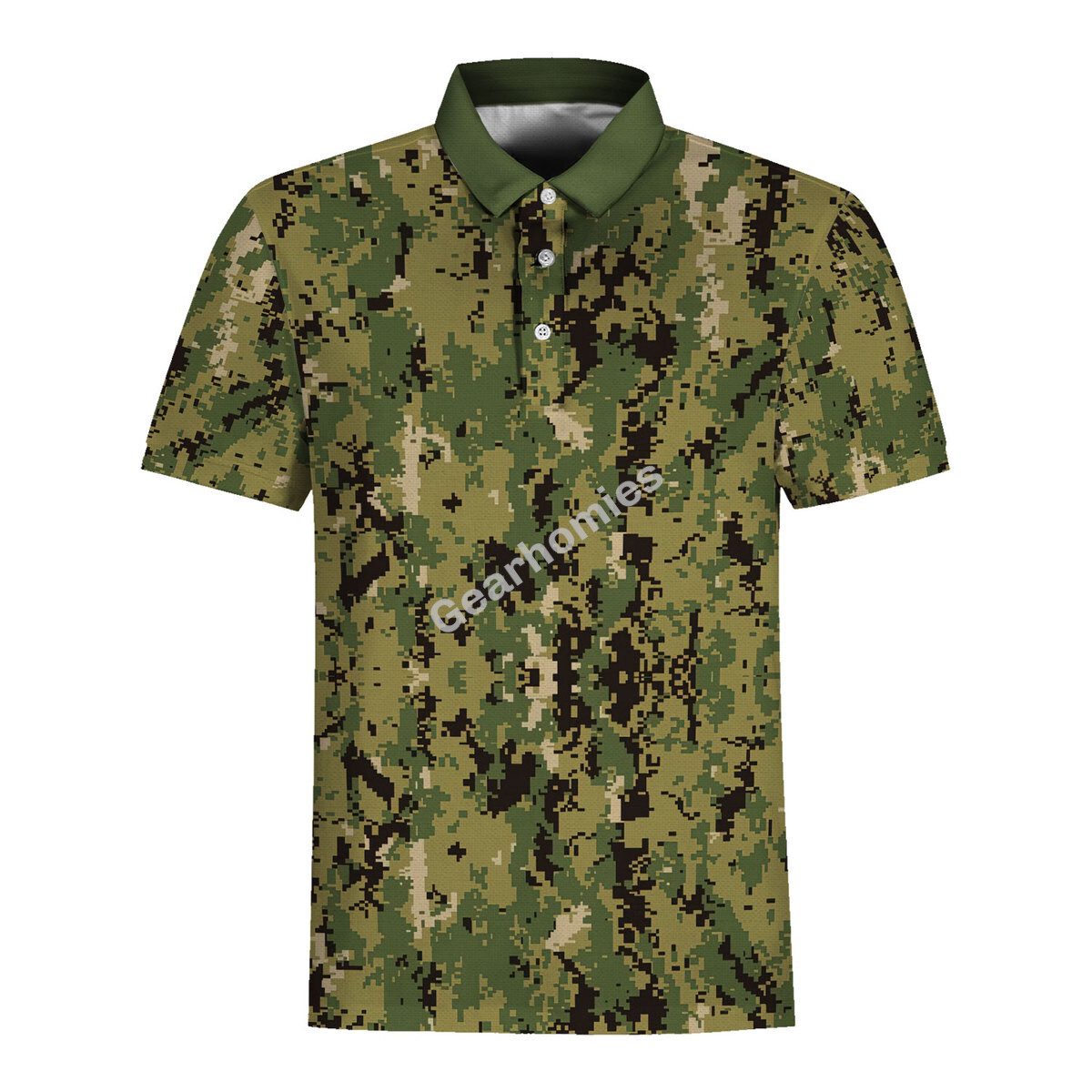 American Navy Working Uniform (Nwu) Type Iii (Aor-2) Woodland Camo Polo Shirt