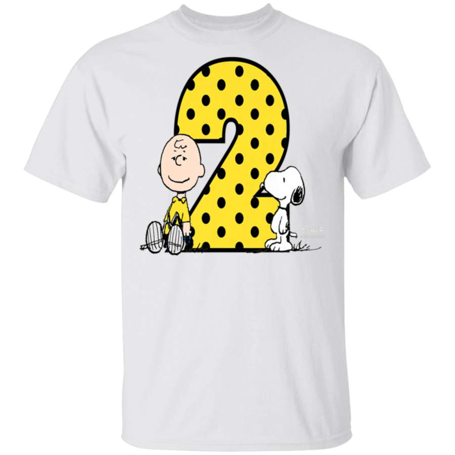 Kids Peanuts Charlie Brown And Snoopy Yellow Black Polka Dots 2 T-Shirt