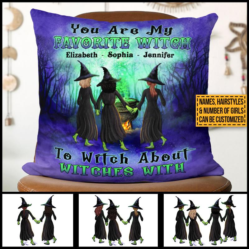 Witch Bestie You’Re My Favorite Witch Custom Pillow, Halloween, Bestie Gifts, Friendship Pillow, Home Decor