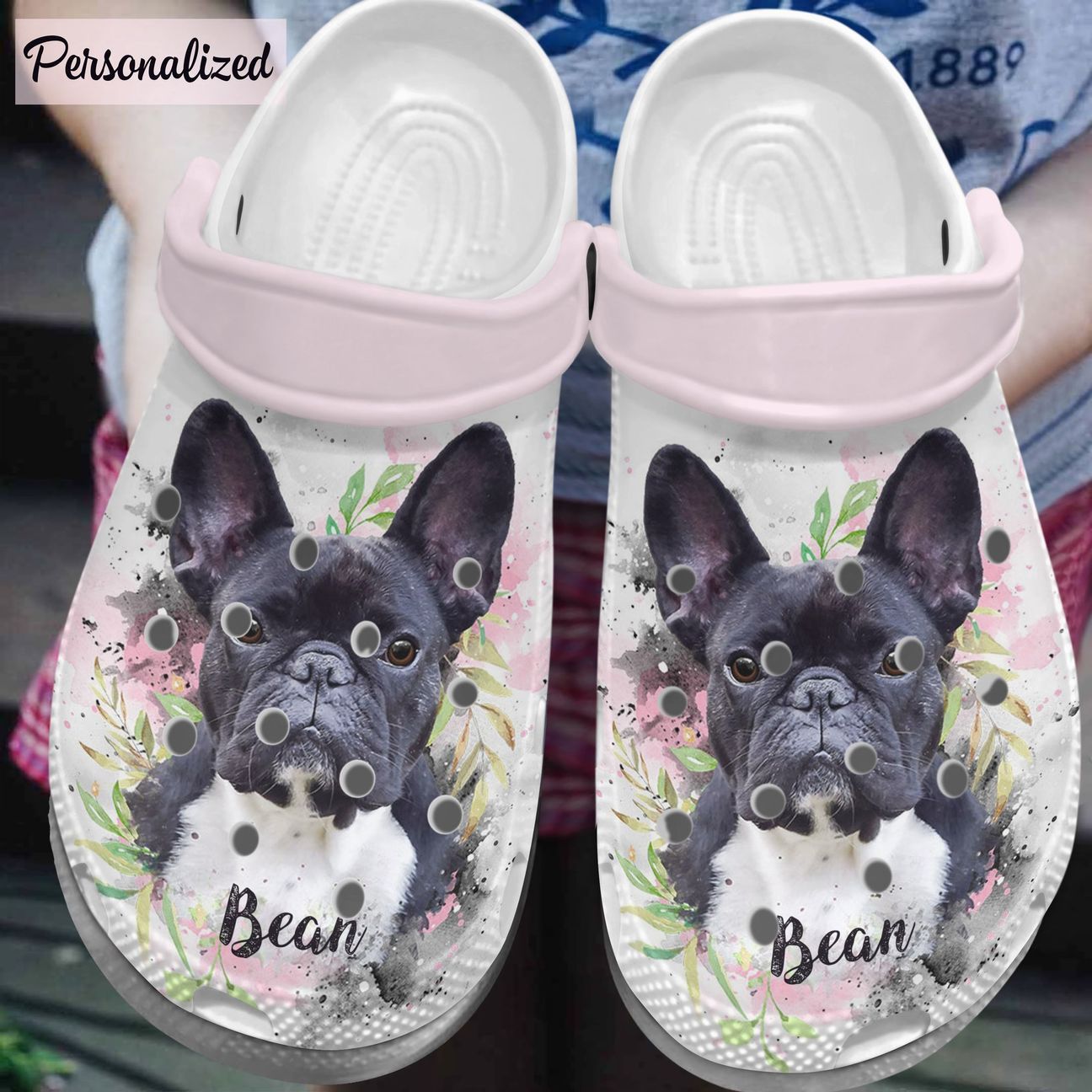 French Bulldog Personalized Personalize Clog, Custom Name, Text, Fashion Style For Women, Men, Kid, Print 3D Baby French Bulldog