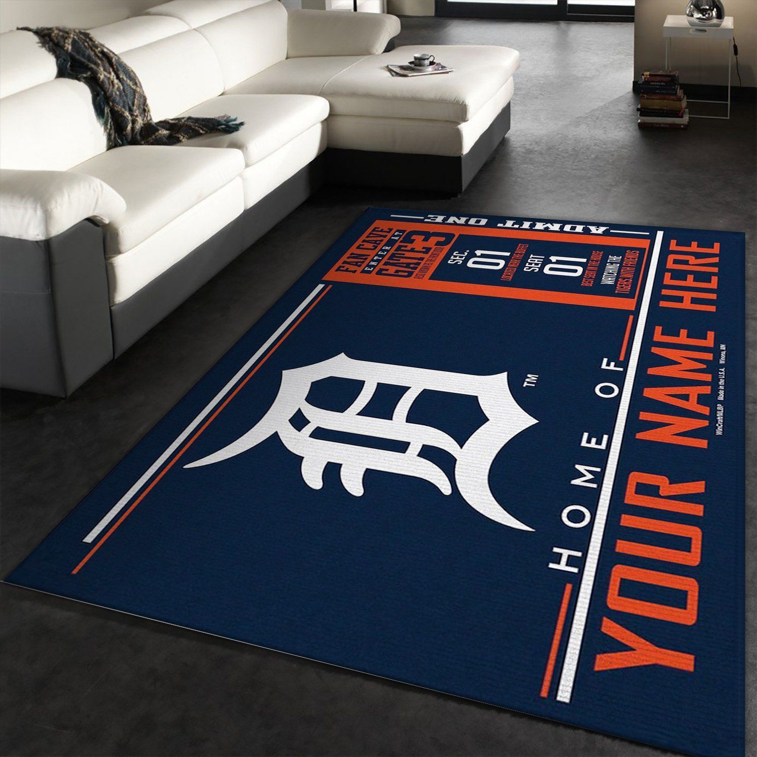 Customizable Detroit Tigers Wincraft Personalized Area Rug Kitchen Rug Home Decor Floor Decor