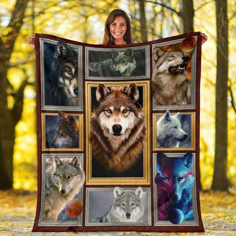 3D Wolf Wolves Wild Animals Funny Wolf Lover Gifts Ultra Soft Cozy Plush Fleece Blanket