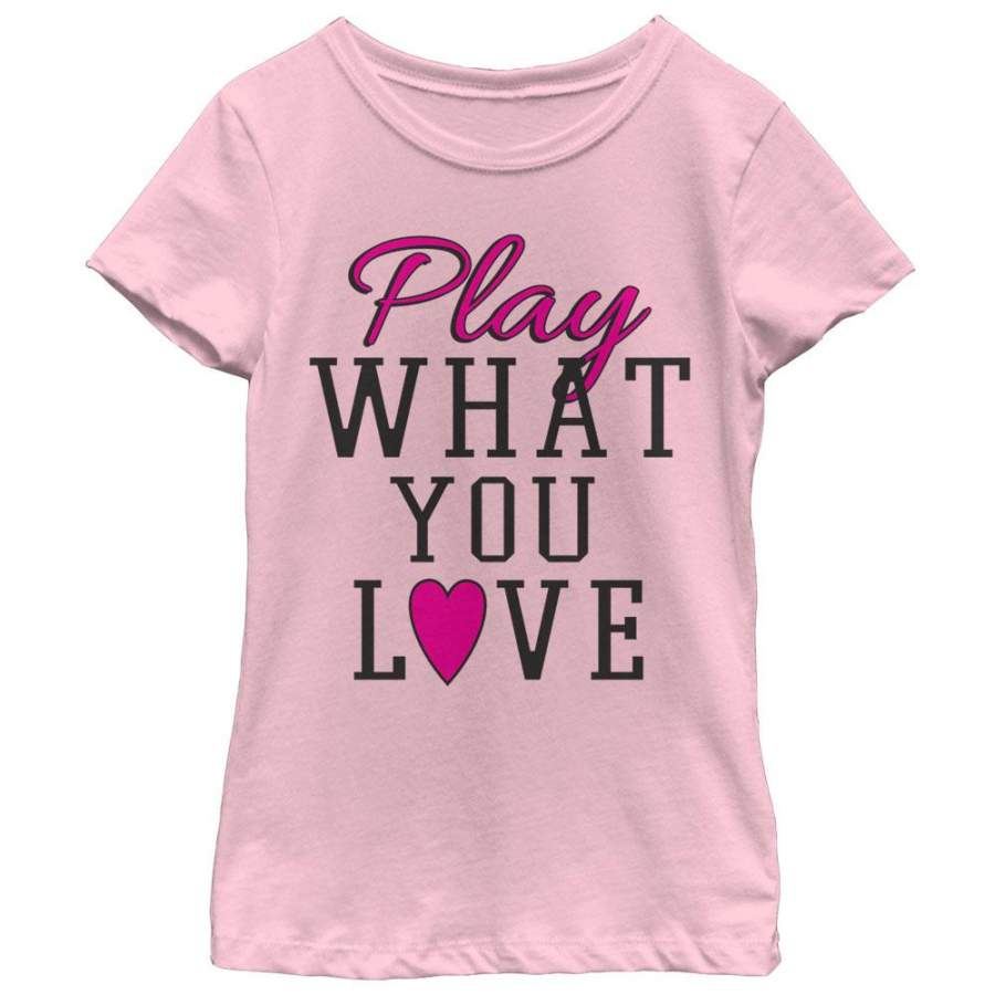 CHIN UP Girl’s Play What You Love  T Shirt Light Pink