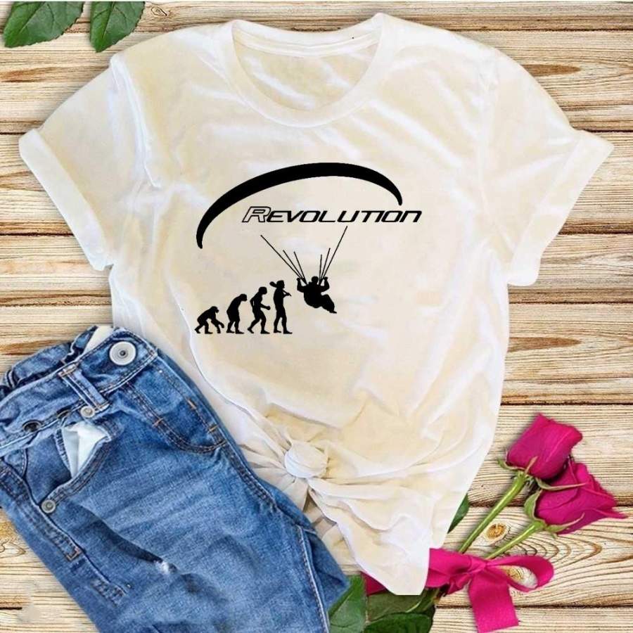 Print Building T Shirt For Paragliders T-Shirt Women Spring Leisure Cotton Simple Cute Tshirt