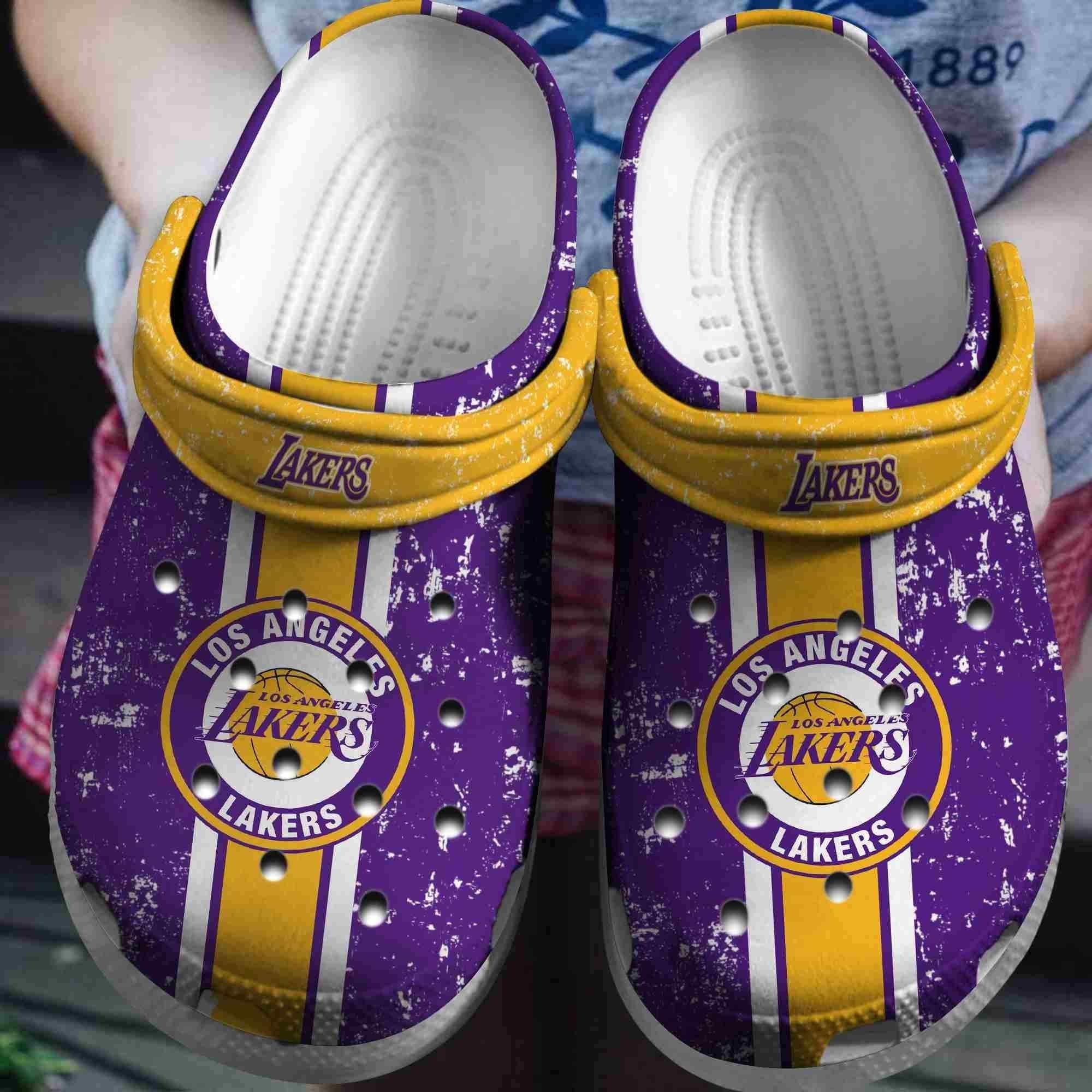 Los Angeles Lakers Basketball Club Clogs Shoes Crocss Crocband Comfortable For Men Women