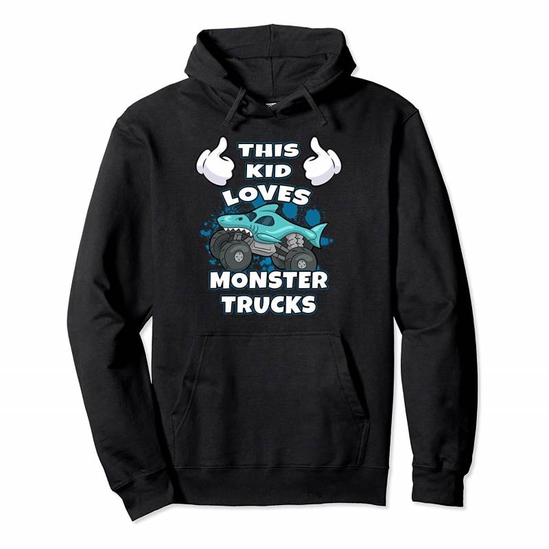 Shark Cartoon Monster Trucks Rule Big Size Car SUV Pullover Hoodie, T-Shirt, Sweatshirt