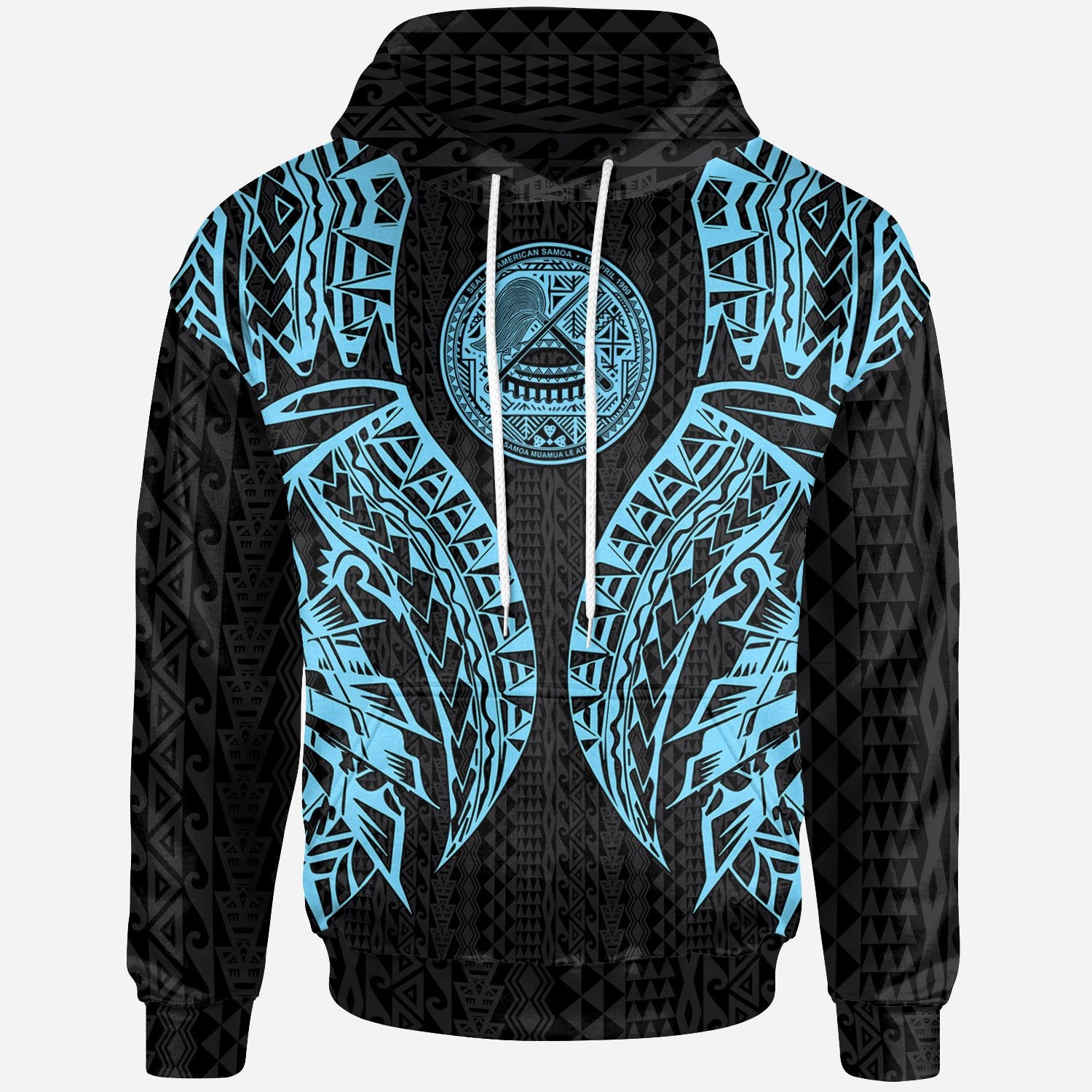 American Samoa Hoodie – Polynesian Lion Head Neon Style