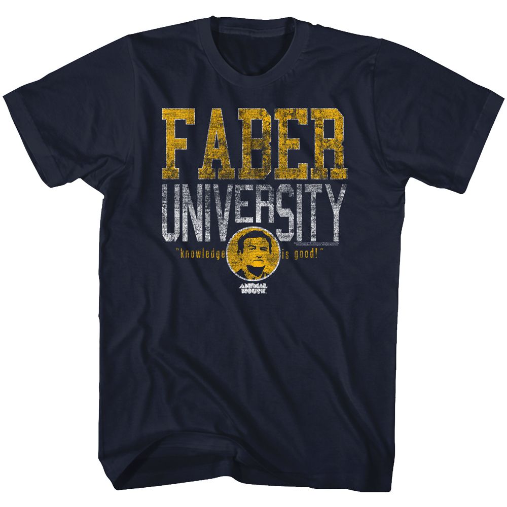 Animal House-Faber University-Navy Adult S/S Tshirt