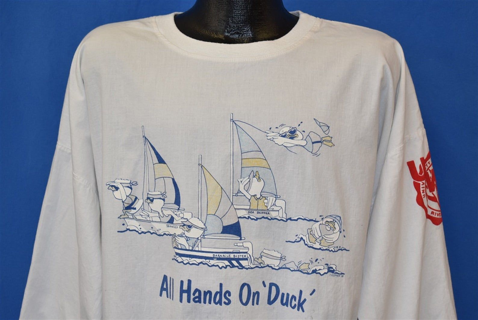 80S All Hands On ‘Duck’ Funny T-Shirt Extra