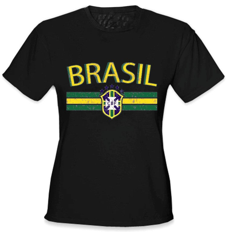 Brasil Vintage Shield International Girls T-Shirt