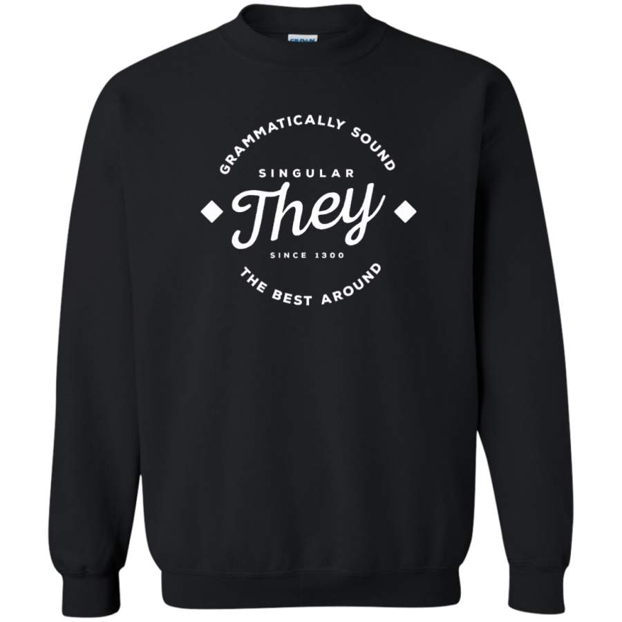 AGR Pronoun Badge – They Crewneck Pullover Sweatshirt