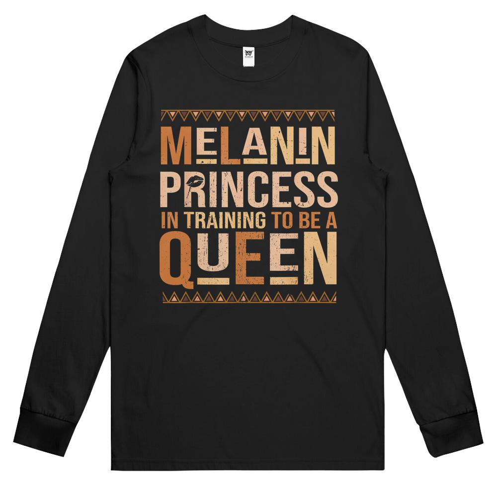 Black History Month Melanin Princess Women Girls Teen Long Sleeve T Shirts