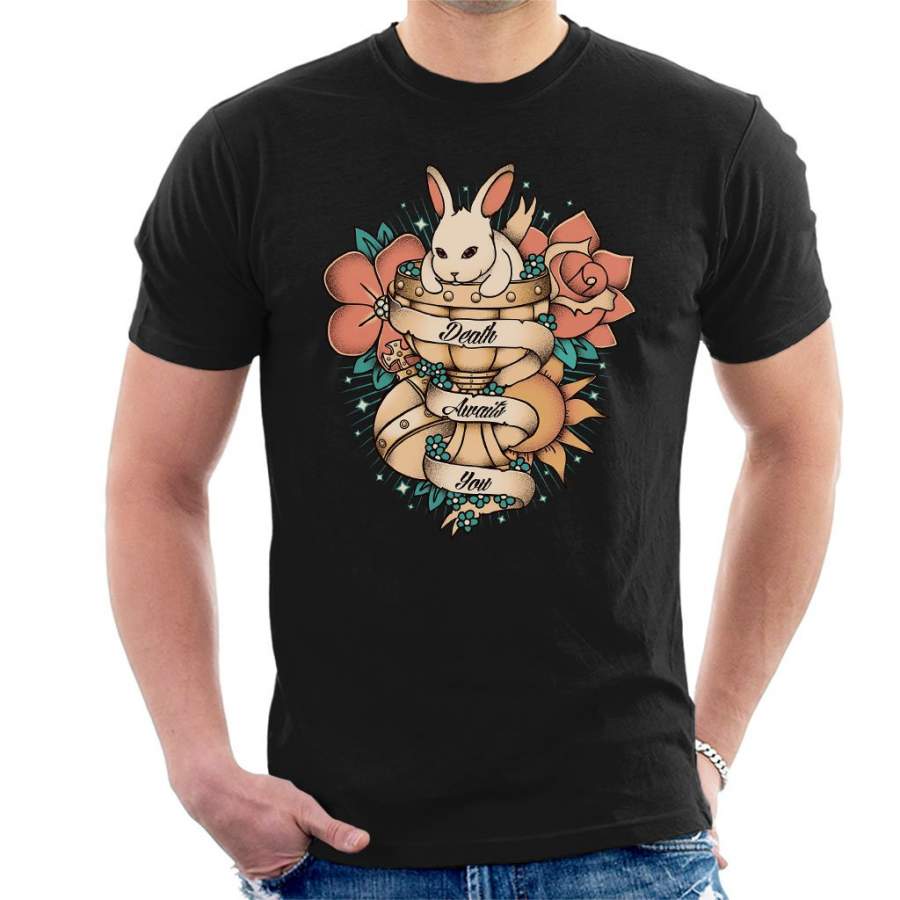 Rabbit Of Caebannog Monty Python And The Holy Grail Tattoo Style Men’s T-Shirt