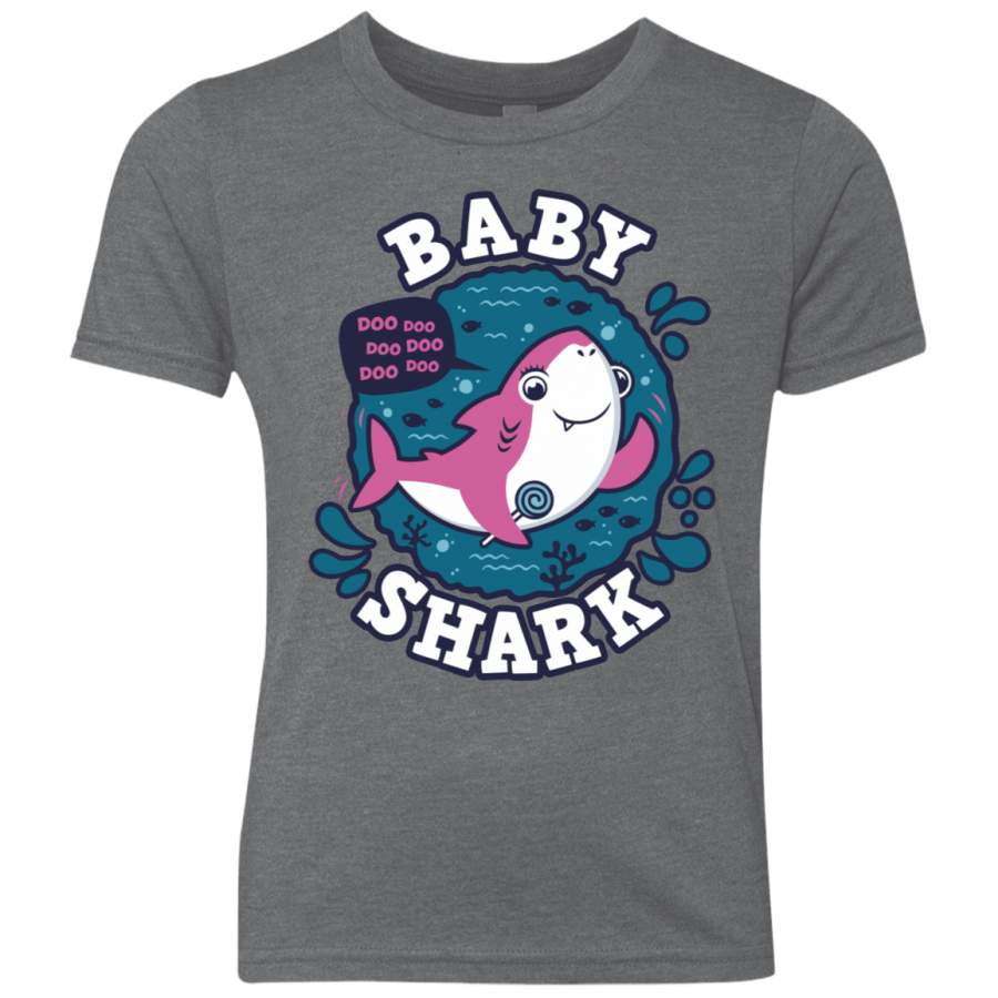 Shark Family trazo – Baby Girl Youth Triblend T-Shirt