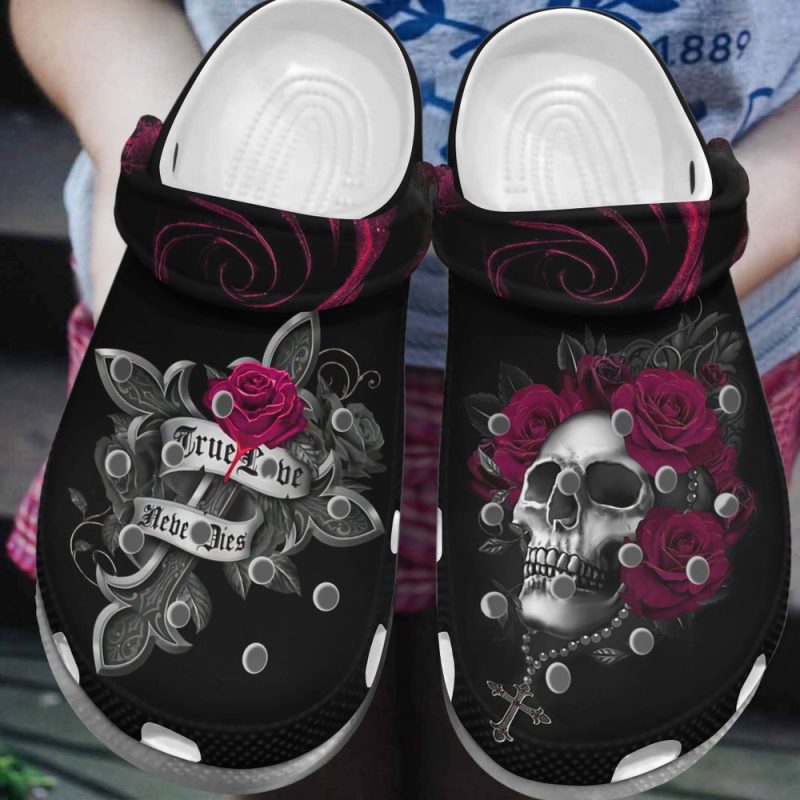 Skull True Lover Never Dies Rubber clog Shoes Comfy Footwear