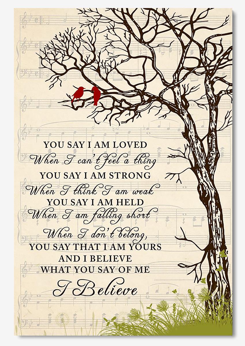 You Say Lyrics Vintage Tree Wall Art For Christian Lauren Daigle Fan Home Decor Red Bird Poster