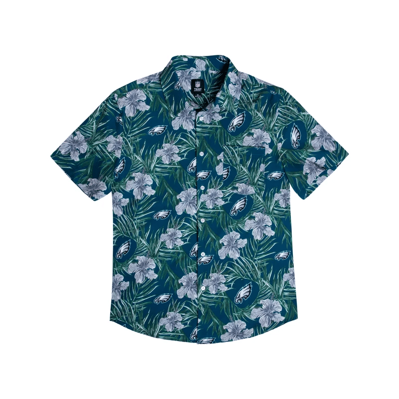 Philadelphia Eagles Logo Hibiscus Tropical Hawaiian Shirt