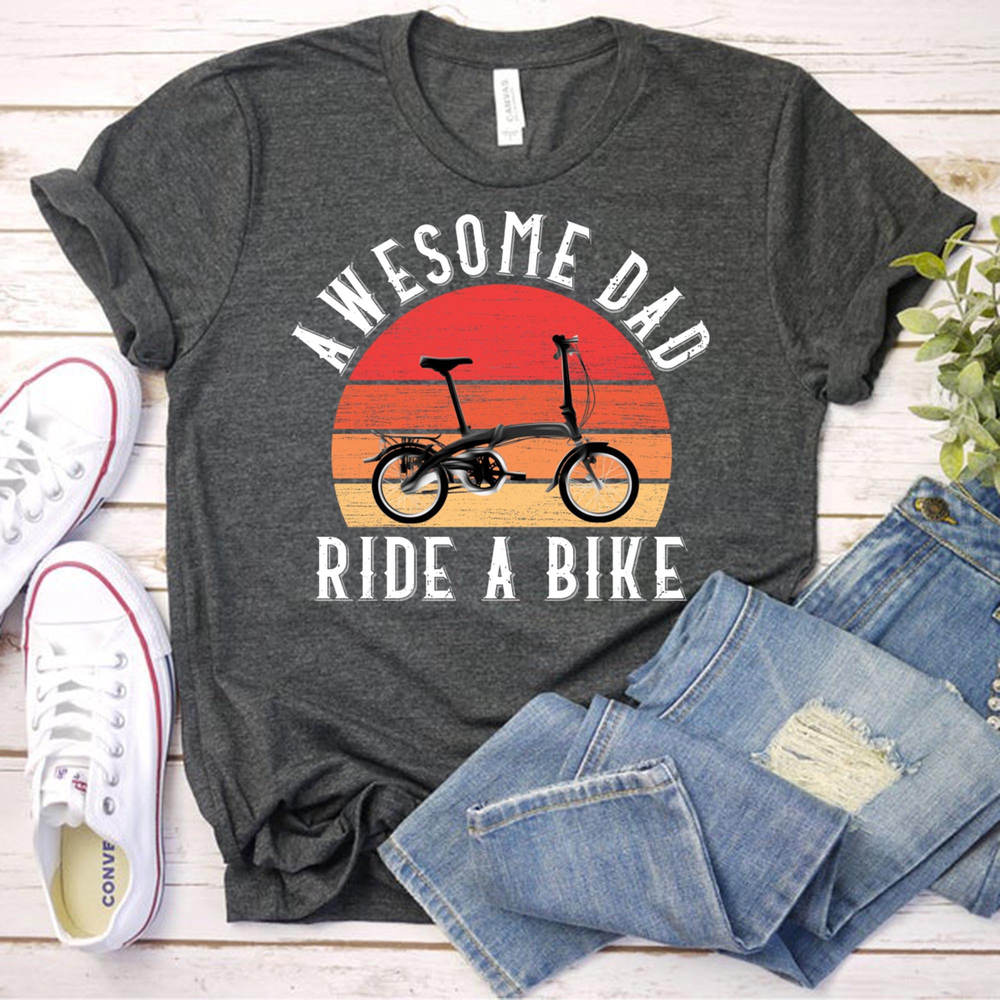 Awesome Dad Ride A Bike Retro Vintage Graphic Unisex T Shirt, Sweatshirt, Hoodie Size S – 5XL