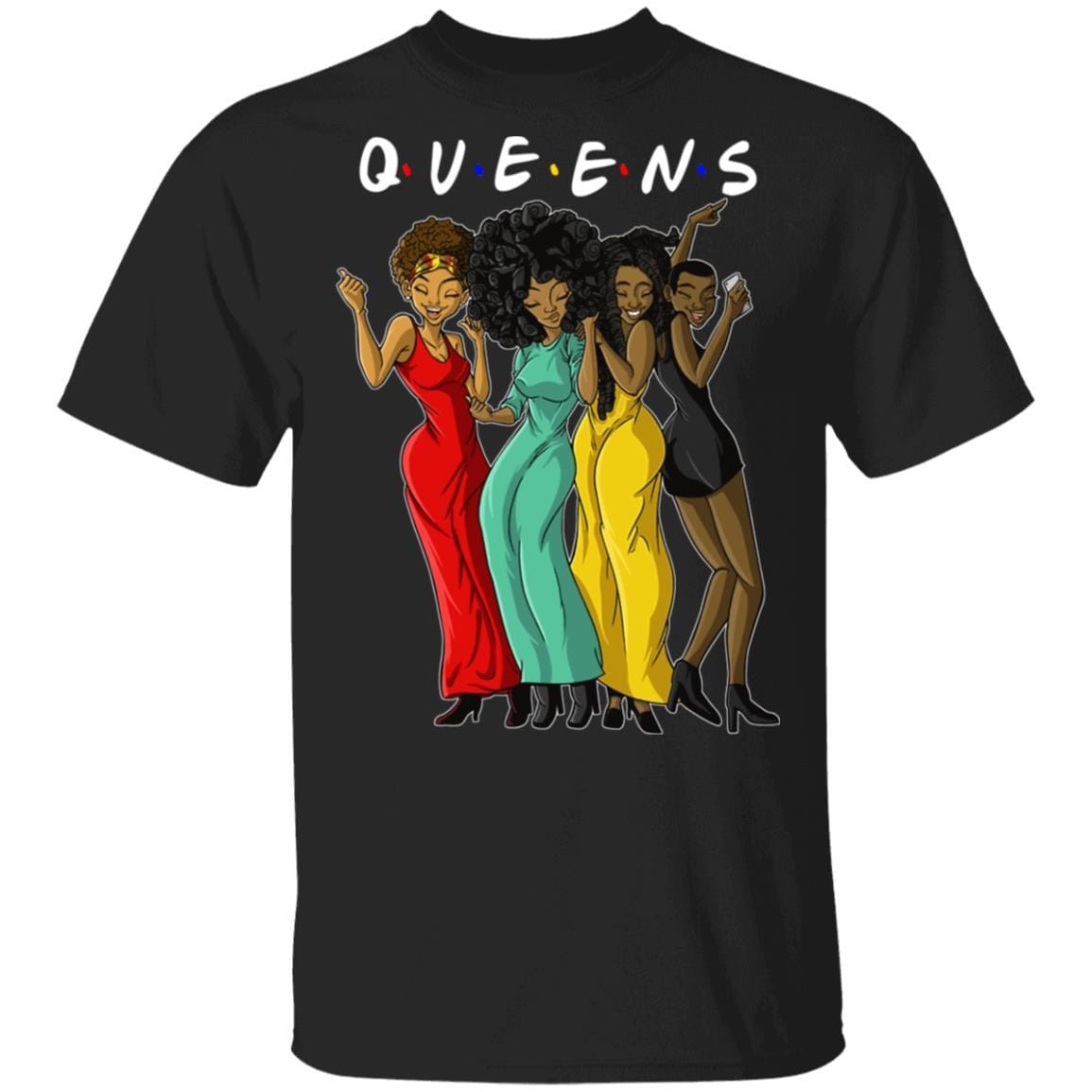 African American Queens Shirts Sisters Group T-Shirts Best Friends Bestie Women Melanin Queens Shirts