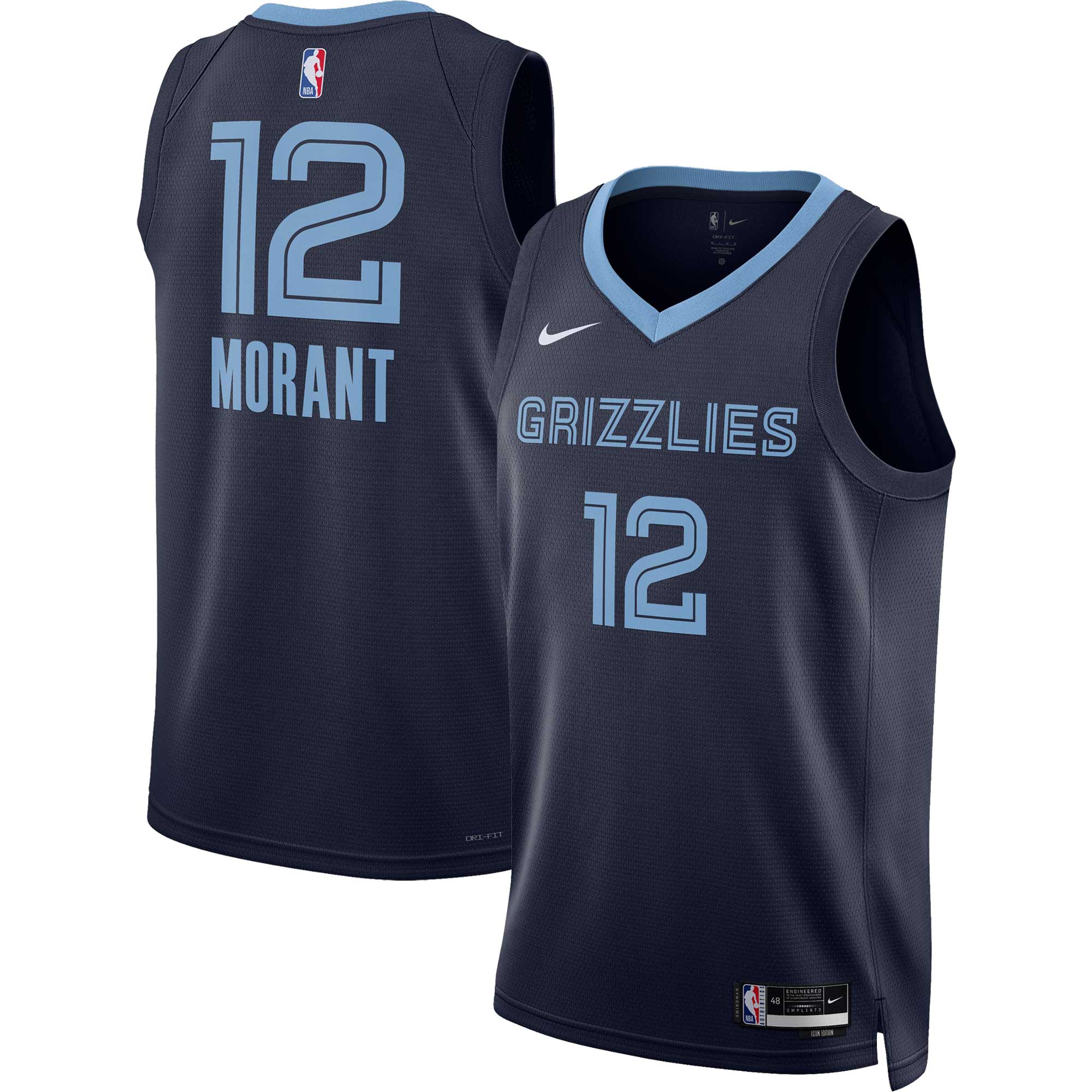 Ja Morant Memphis Grizzlies Unisex Swingman Jersey – Icon Edition – Navy