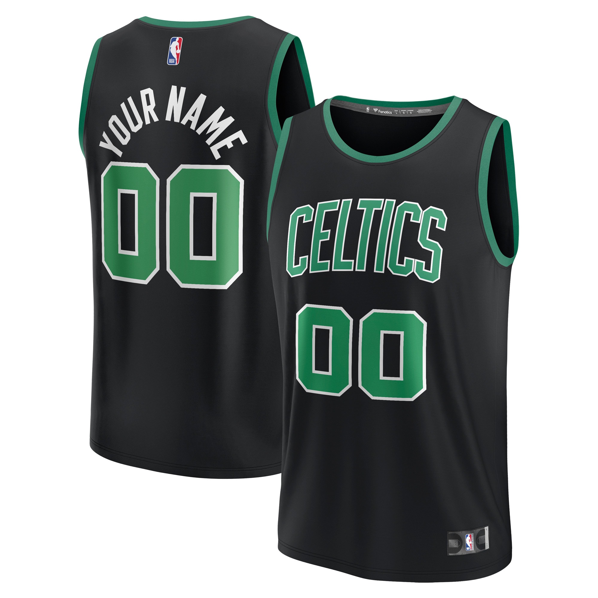 Boston Celtics Branded Fast Break Replica Custom Jersey – Statement Edition – Black