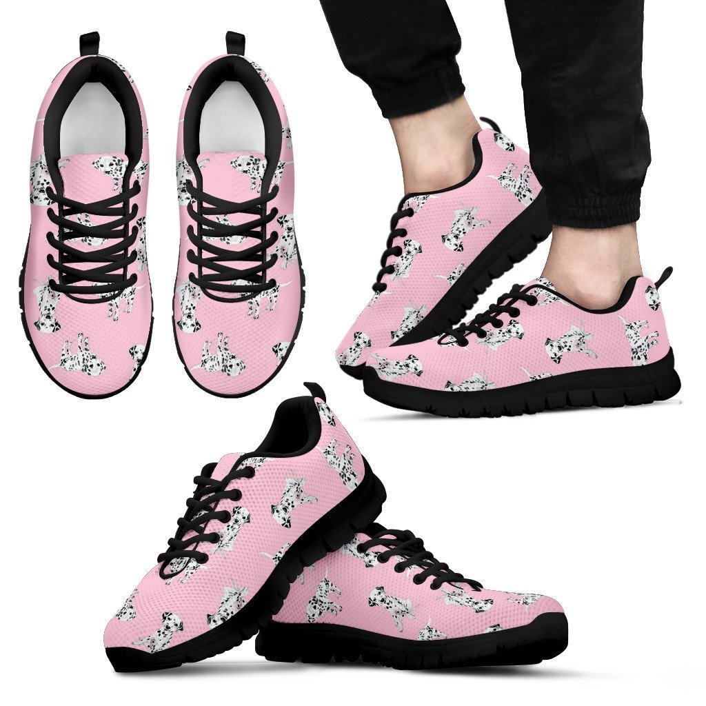 Puppy Dog Dalmatian Pattern Print Sneakers, Sneaker Running Personalized Shoes Custom Name, Text For Women, Men