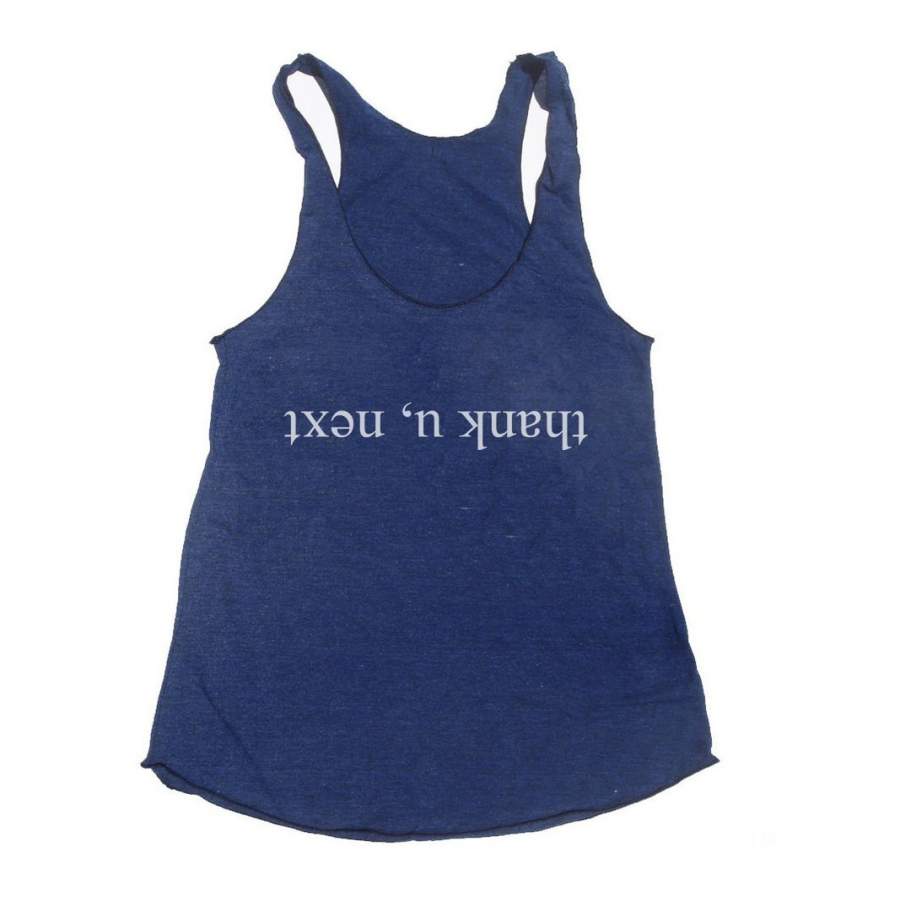 Thank U, Next Upside Down Ariana Grande Triblend Racerback Women Tank Top