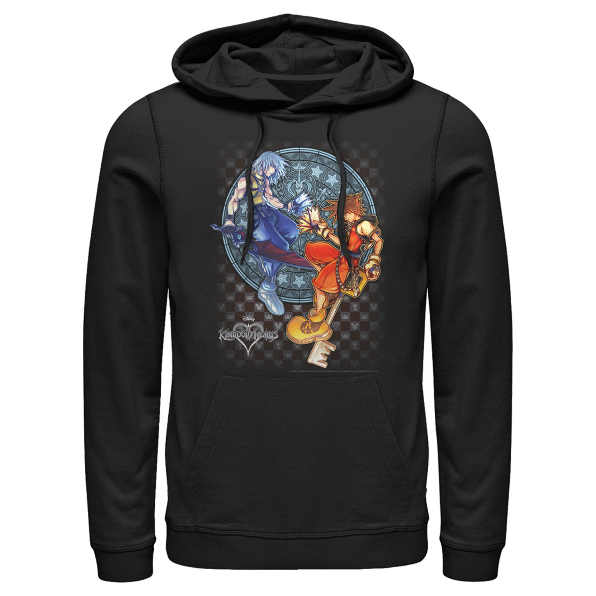 Men’S Kingdom Hearts Chain Of Memories Hero Duo Stained Glass Pull Over Hoodie