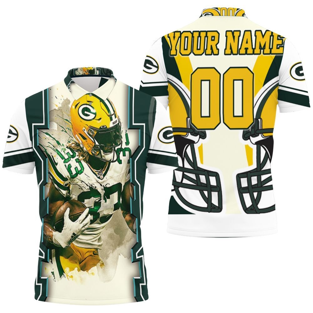 Green Bay Packers Aaron Jones 33 For Fans Personalized Polo Shirt