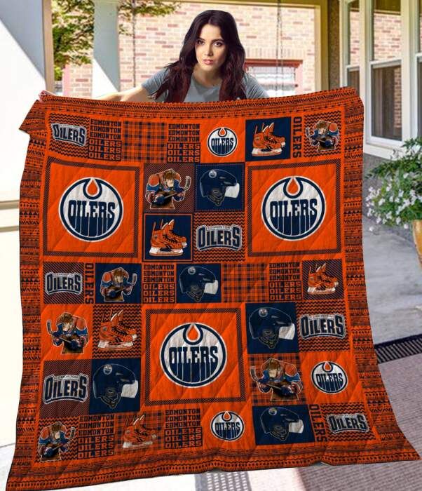 Edmonton Oilers 3D Quilt Blanket, Fleece Blanket