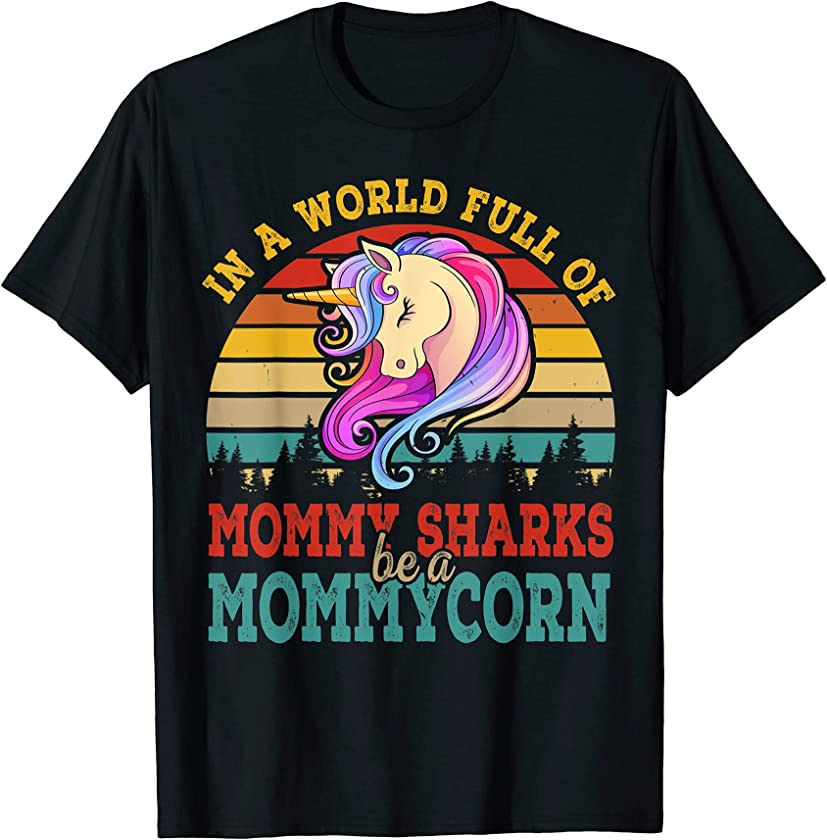 Vintage Retro Mommycorn Happy Mother’s Day Unicorn Lover T-Shirt