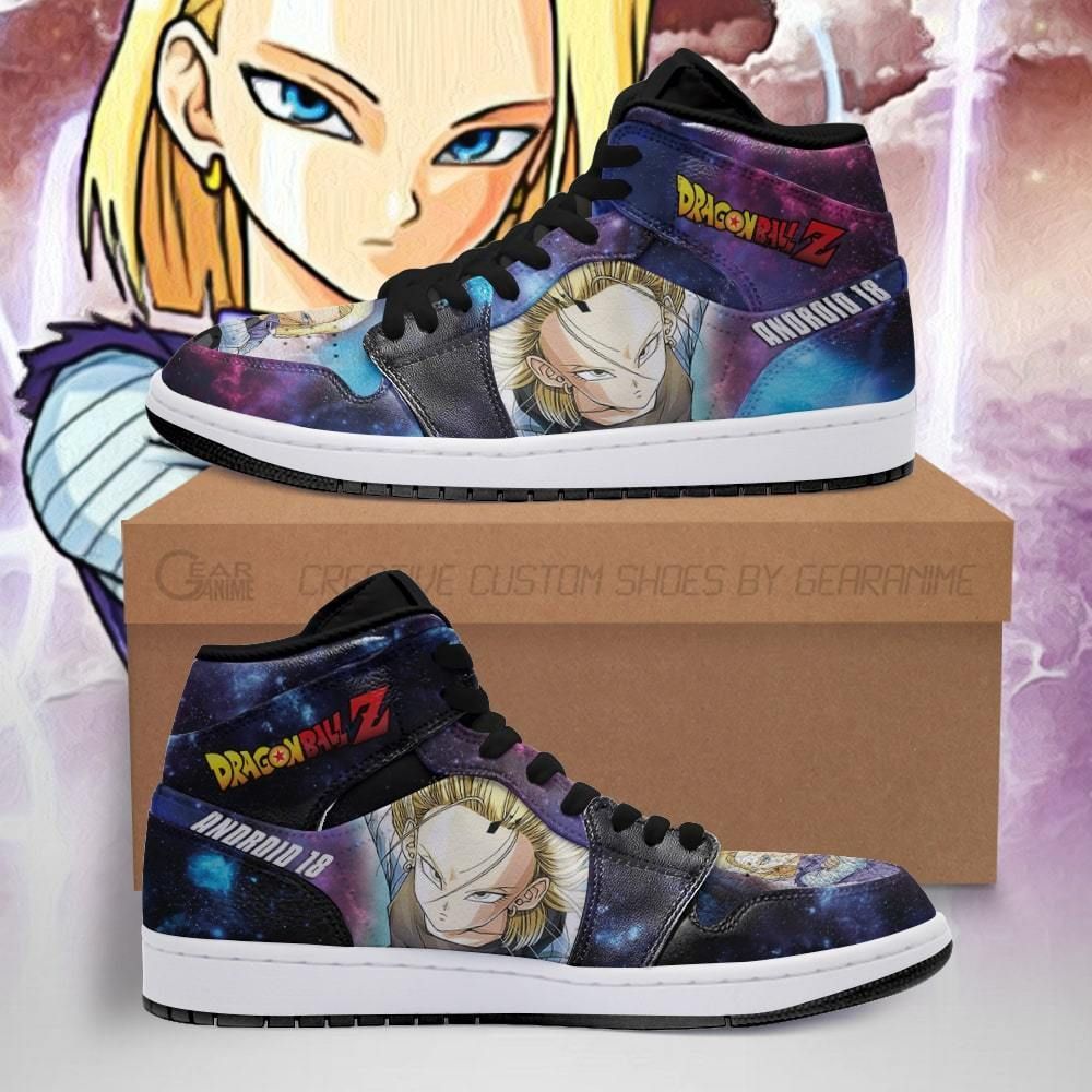 Android 18 Galaxy Dragon Ball Z Custom Anime Fan Pt04 Air Jordan Shoes Sport Sneakers